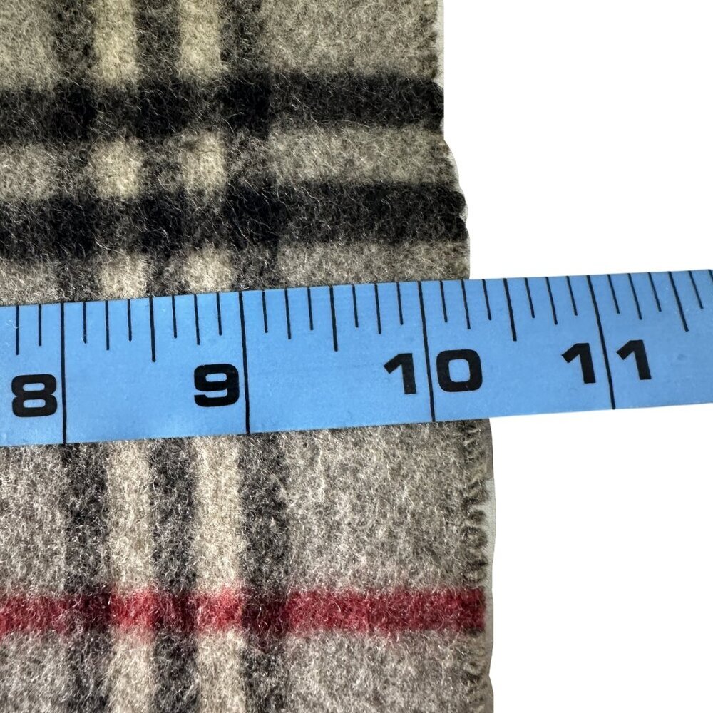 Burberrys Classic Check Scarf Grey 100% Lambswool Unisex Scarf Made In England - Picture 7 of 7